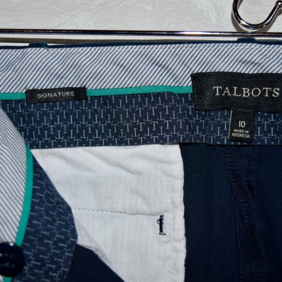 Talbots Size 10 | Signature Fit Navy Blue Chino Ankle Pants | Stretch Cotton - Picture 5 of 5